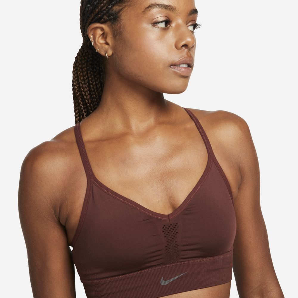 Nike Women's Indy Seamless Bra Bronze Eclipse / Dark Smoke Grey - achilles heel