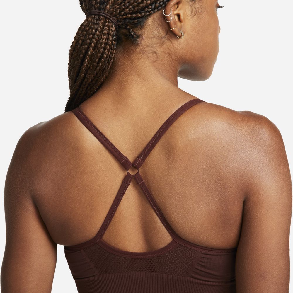 Nike Women's Indy Seamless Bra Bronze Eclipse / Dark Smoke Grey - achilles heel