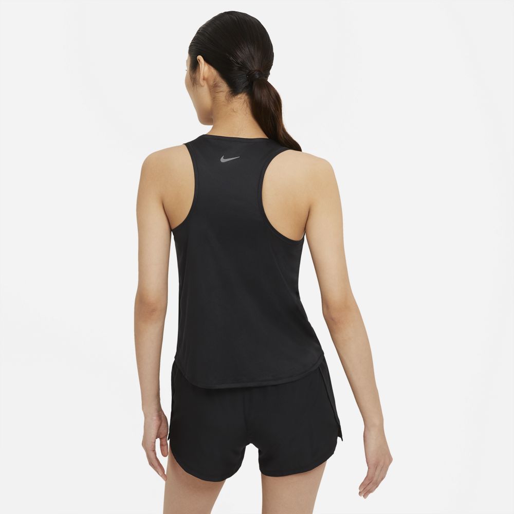 Nike Women's Swoosh Run Tank Black / Reflective Silver - achilles heel