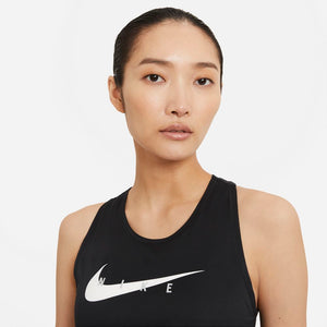 Nike Women's Swoosh Run Tank Black / Reflective Silver - achilles heel