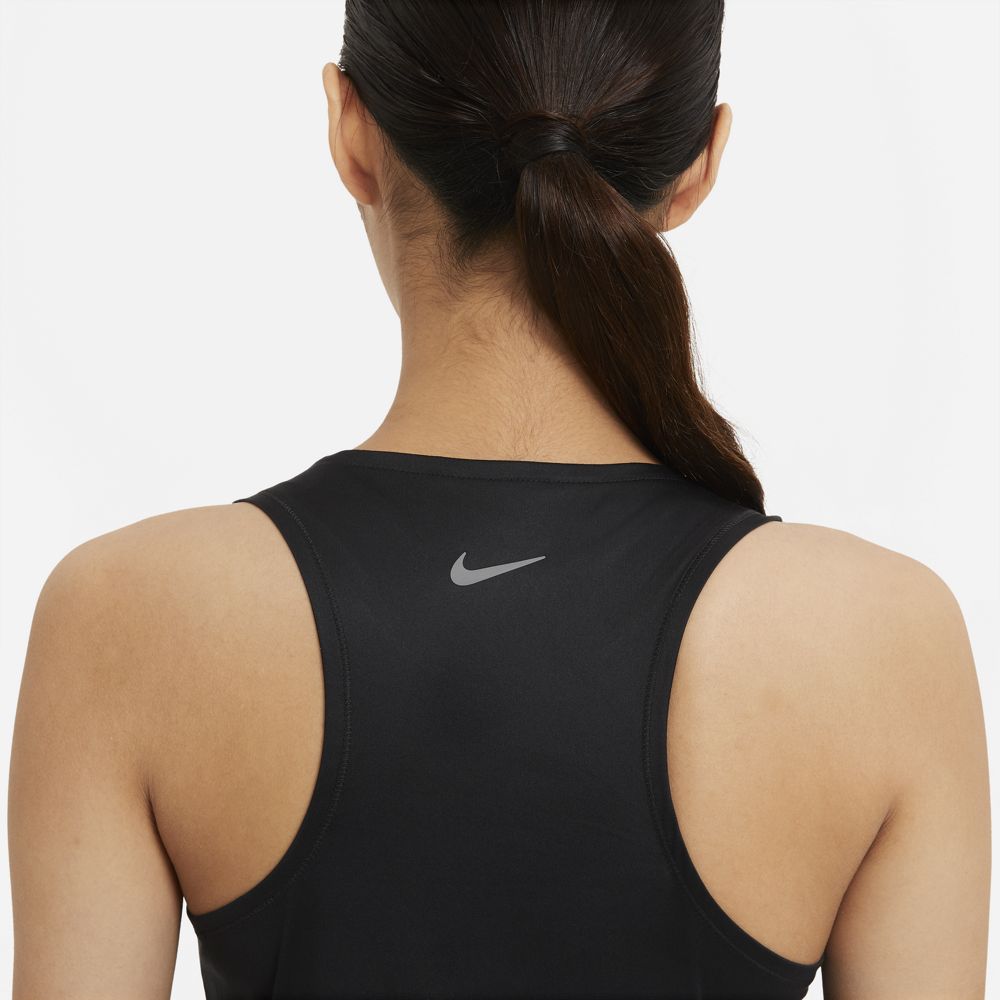 Nike Women's Swoosh Run Tank Black / Reflective Silver - achilles heel