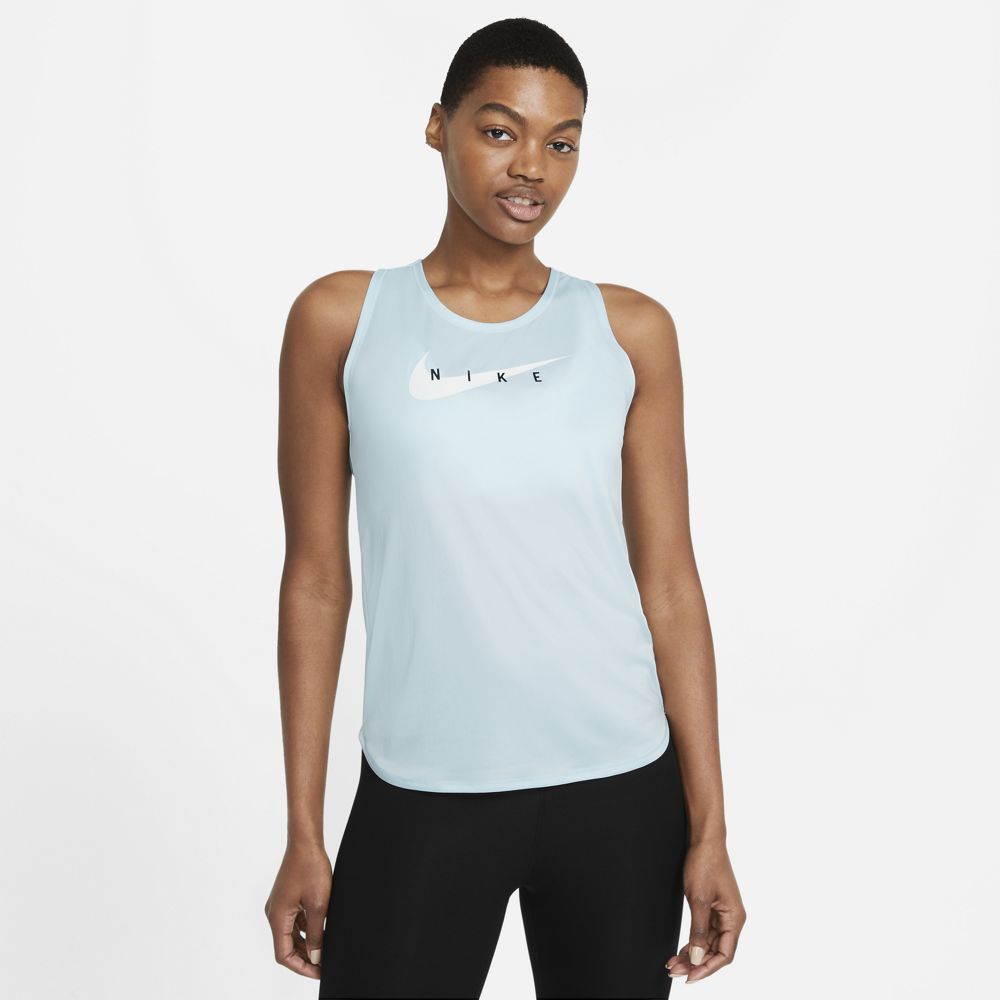 Nike Women's Swoosh Run Tank Glacier Blue / Reflective Silver - achilles heel