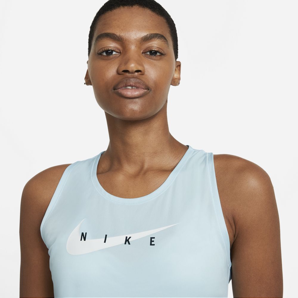 Nike Women's Swoosh Run Tank Glacier Blue / Reflective Silver - achilles heel