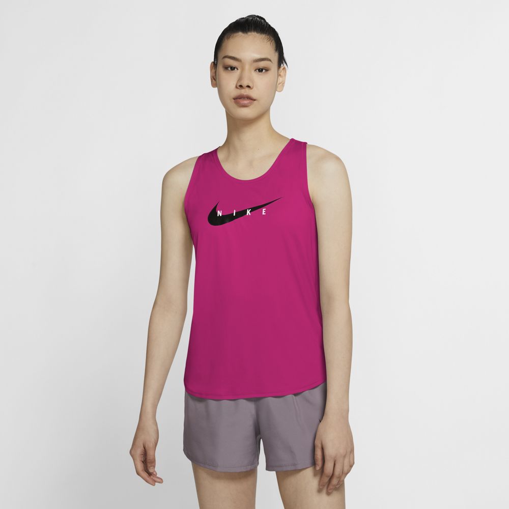Nike Women's Swoosh Run Tank Fireberry / Reflective Silver - achilles heel