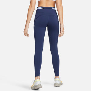 Nike Women's Epic Luxe Trail Running Tight Midnight Navy / Aluminium - achilles heel