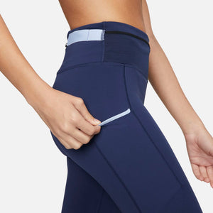 Nike Women's Epic Luxe Trail Running Tight Midnight Navy / Aluminium - achilles heel