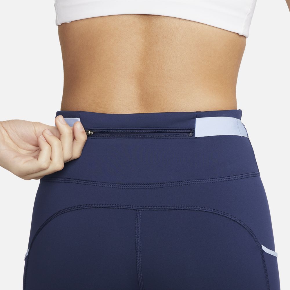 Nike Women's Epic Luxe Trail Running Tight Midnight Navy / Aluminium - achilles heel