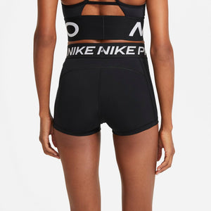 Nike Women's Pro 3 Inch Shorts Black / White - achilles heel