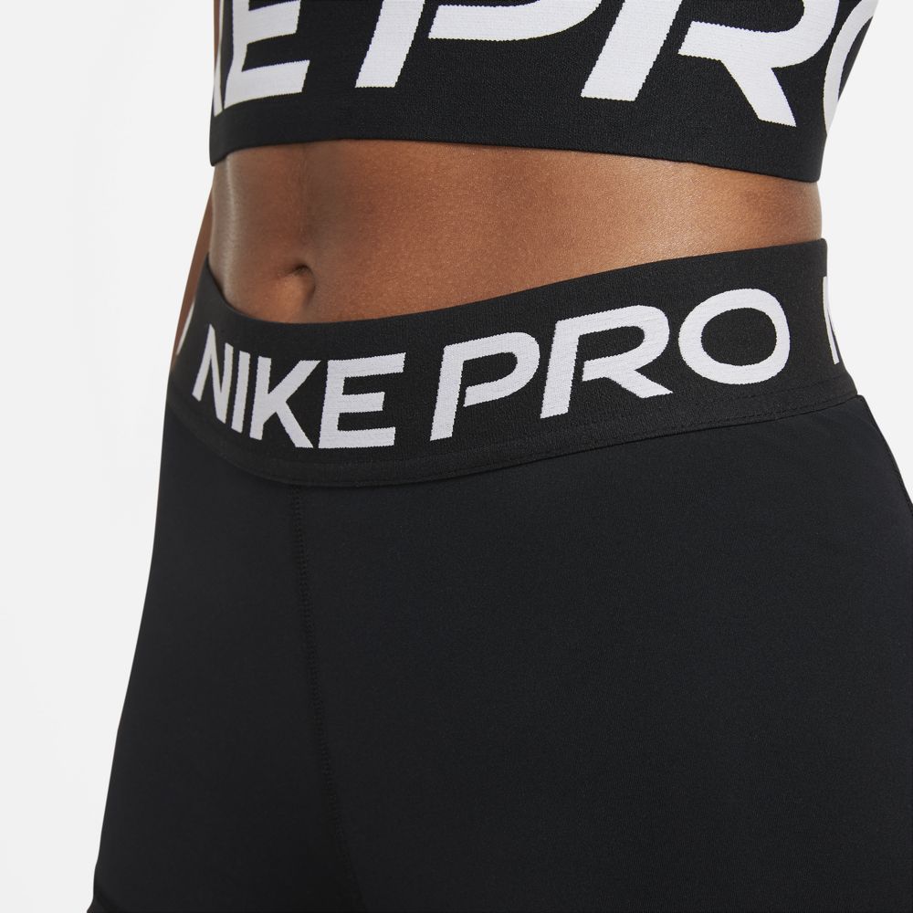 Nike Women's Pro 3 Inch Shorts Black / White - achilles heel