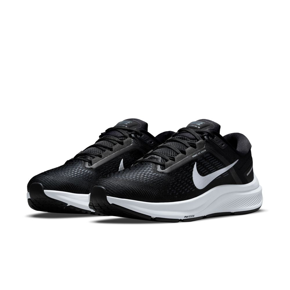 Nike Men's Structure 24 Running Shoes Black / Metallic Silver / Off Noir - achilles heel
