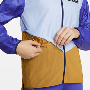 Nike Women's Shield Trail Running Jacket Aluminium / Lapis / Midnight Navy / Black - achilles heel