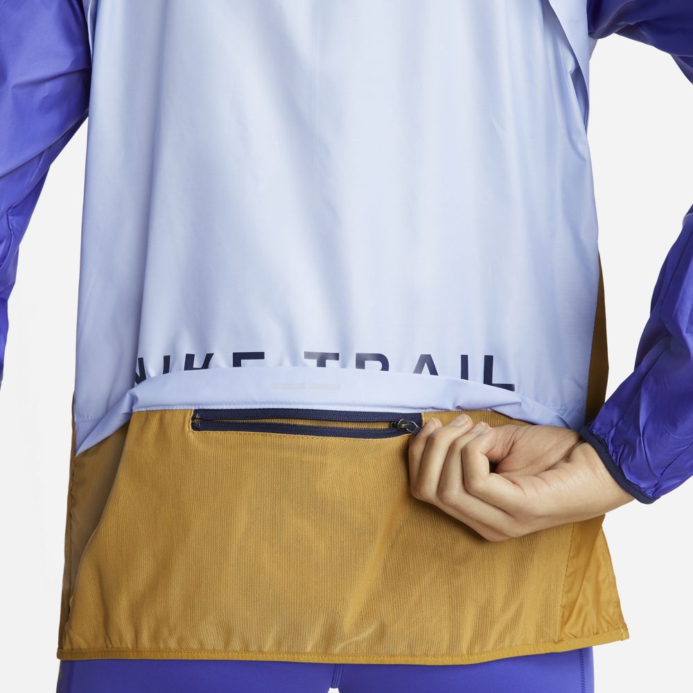 Nike Women's Shield Trail Running Jacket Aluminium / Lapis / Midnight Navy / Black - achilles heel
