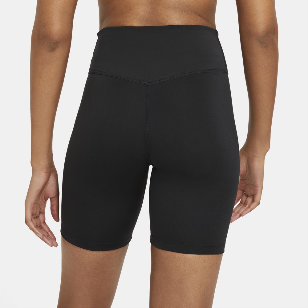 Nike Women's One Mid Rise Bike Shorts Black / White - achilles heel