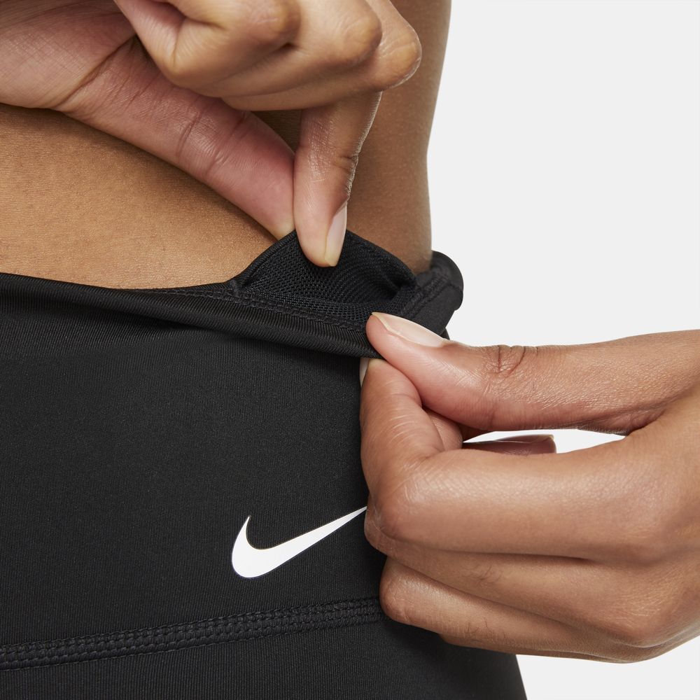 Nike Women's One Mid Rise Bike Shorts Black / White - achilles heel