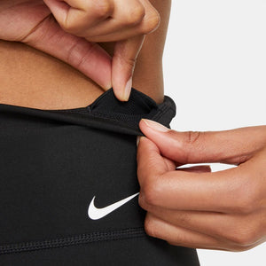 Nike Women's One Mid Rise Bike Shorts Black / White - achilles heel