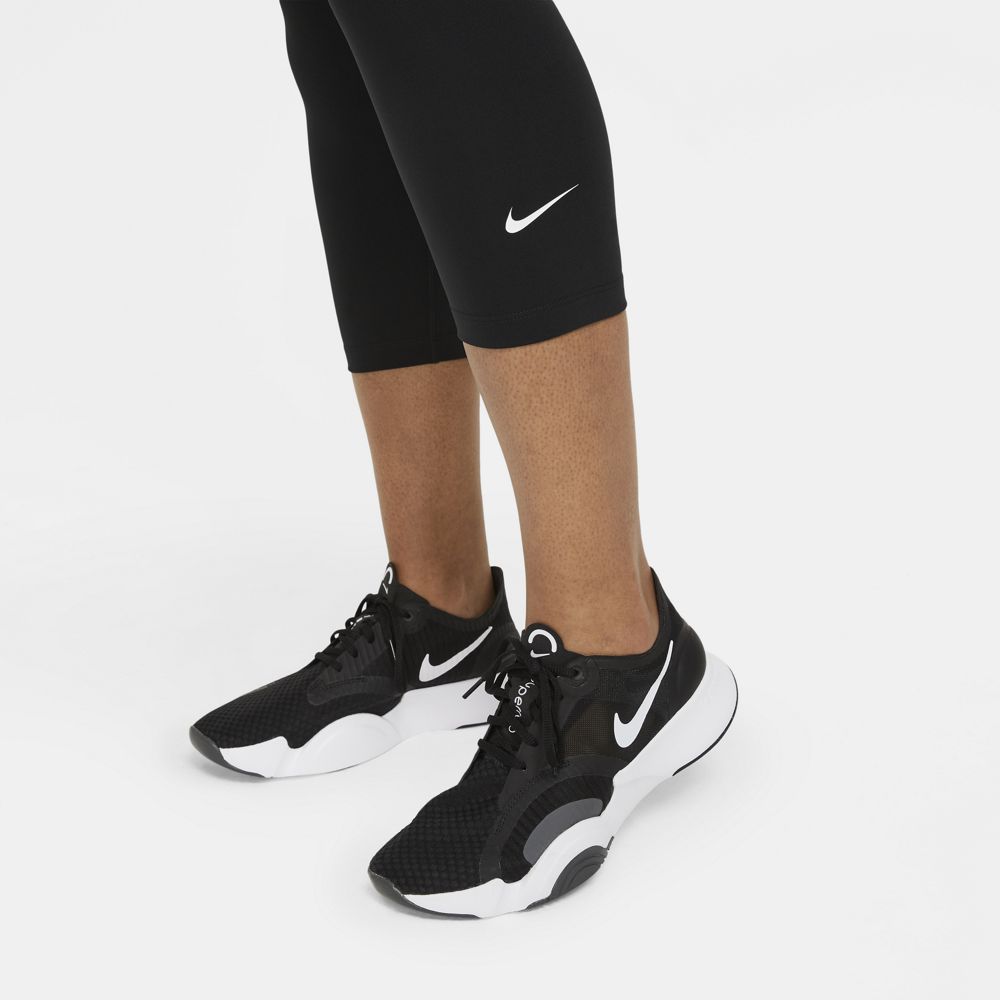 Nike Women's One Capri Tight Black / White - achilles heel
