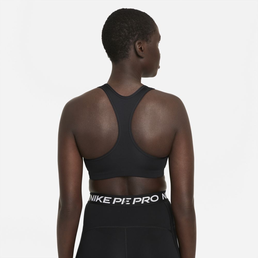 Nike Women's Dri-FIT Swoosh Bra Black / White / Particle Grey - Achilles Heel