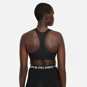 Nike Women's Dri-FIT Swoosh Bra Black / White / Particle Grey - achilles heel