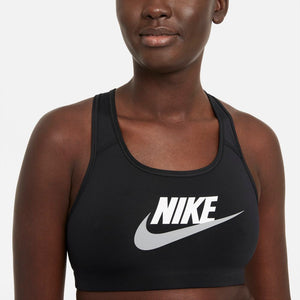 Nike Women's Dri-FIT Swoosh Bra Black / White / Particle Grey - achilles heel