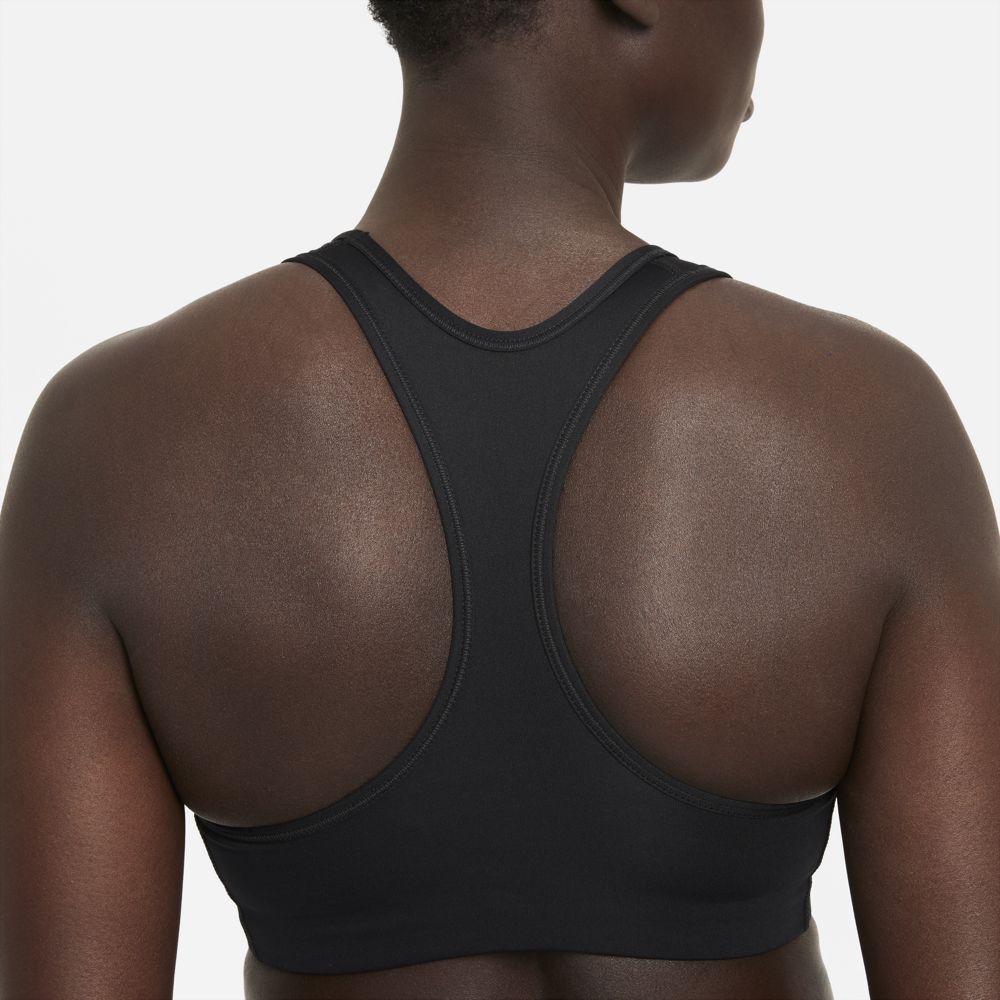 Nike Women's Dri-FIT Swoosh Bra Black / White / Particle Grey - achilles heel
