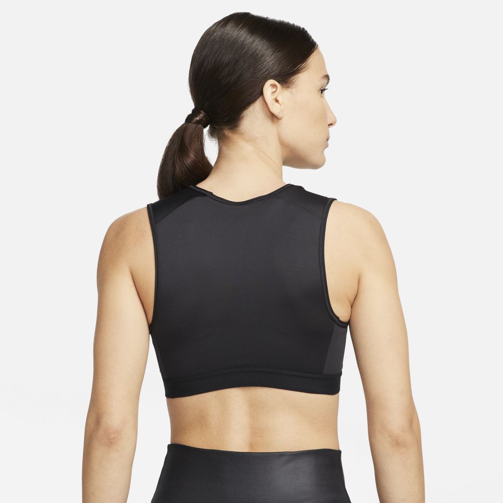 Nike Women's Air Dri-FIT Swoosh Sports Bra Black / Black - achilles heel