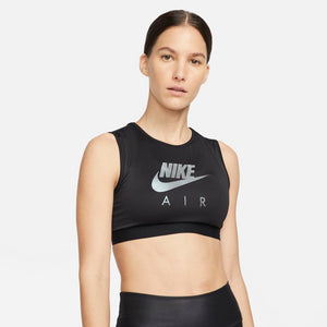 Nike Women's Air Dri-FIT Swoosh Sports Bra Black / Black - achilles heel