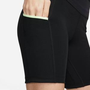 Nike Women's Dri-FIT Epic Luxe Trail Running Tight Shorts Black / Plum Fog / Lime Glow - achilles heel