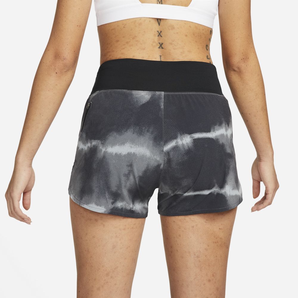 Nike Women's Dri-FIT Eclipse Printed Shorts Black / White - achilles heel