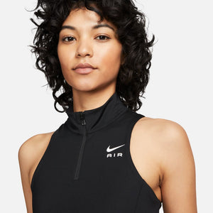 Nike Women's Air Dri-FIT Swoosh Mock-Zip Bra Black / White