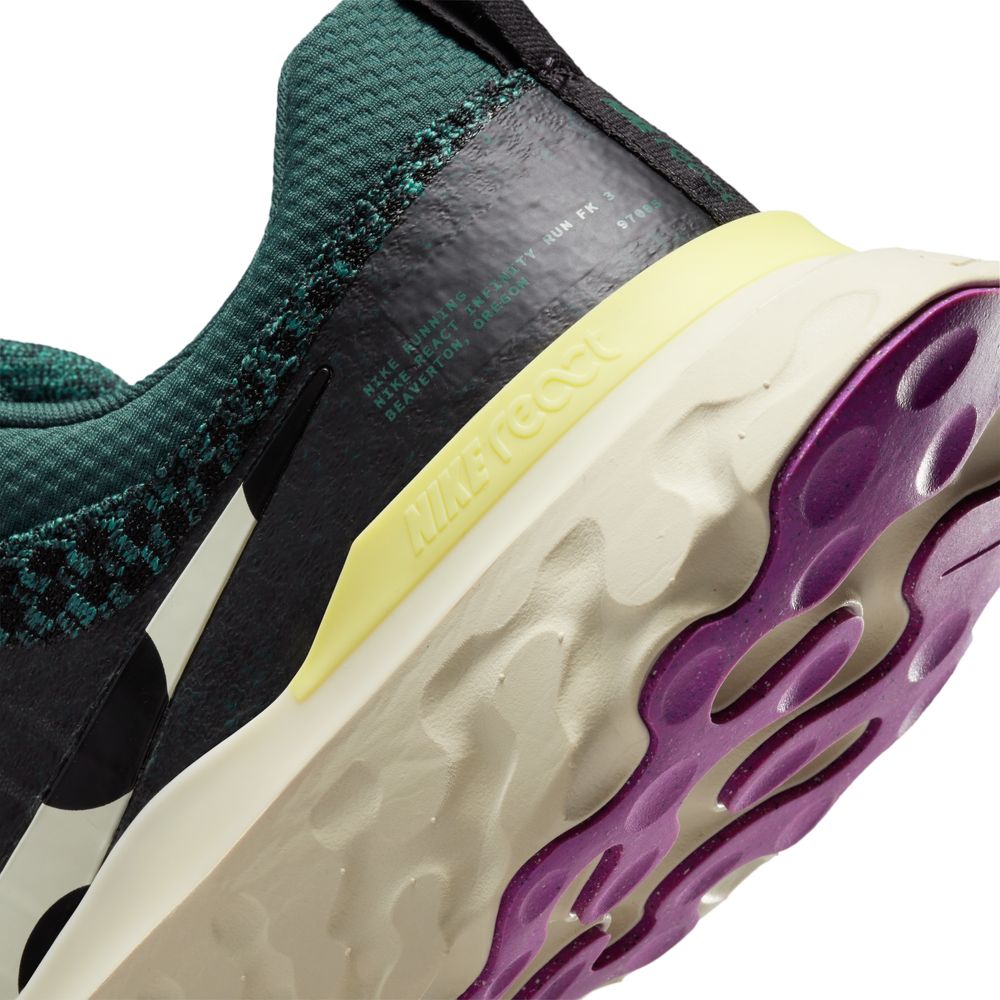 Nike Men's React Infinity Run Flyknit 3 Running Shoes Mineral Teal / Black / Faded Spruce - achilles heel