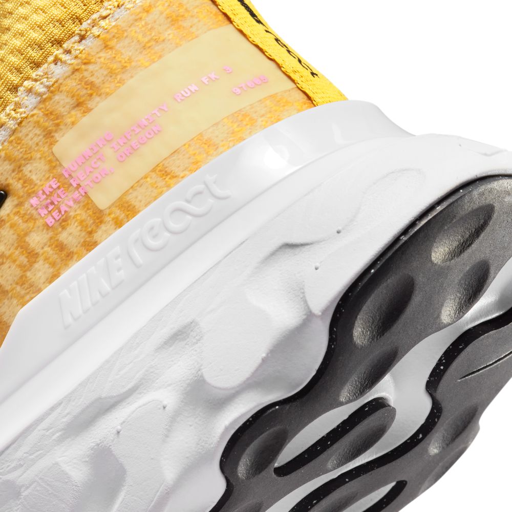 Nike Women's React Infinity Run Flyknit 3 Running Shoes Wheat Gold / Black / Pink Spell - achilles heel