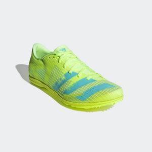 adidas Women's Distancestar Running Spikes Hi-Res Yellow / Clear Aqua - achilles heel