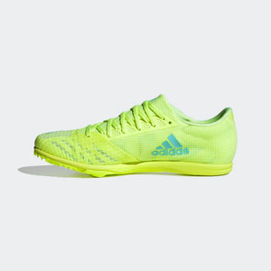adidas Women's Distancestar Running Spikes Hi-Res Yellow / Clear Aqua - achilles heel