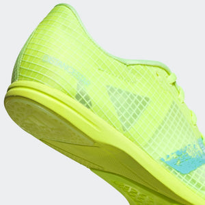 adidas Women's Distancestar Running Spikes Hi-Res Yellow / Clear Aqua - achilles heel