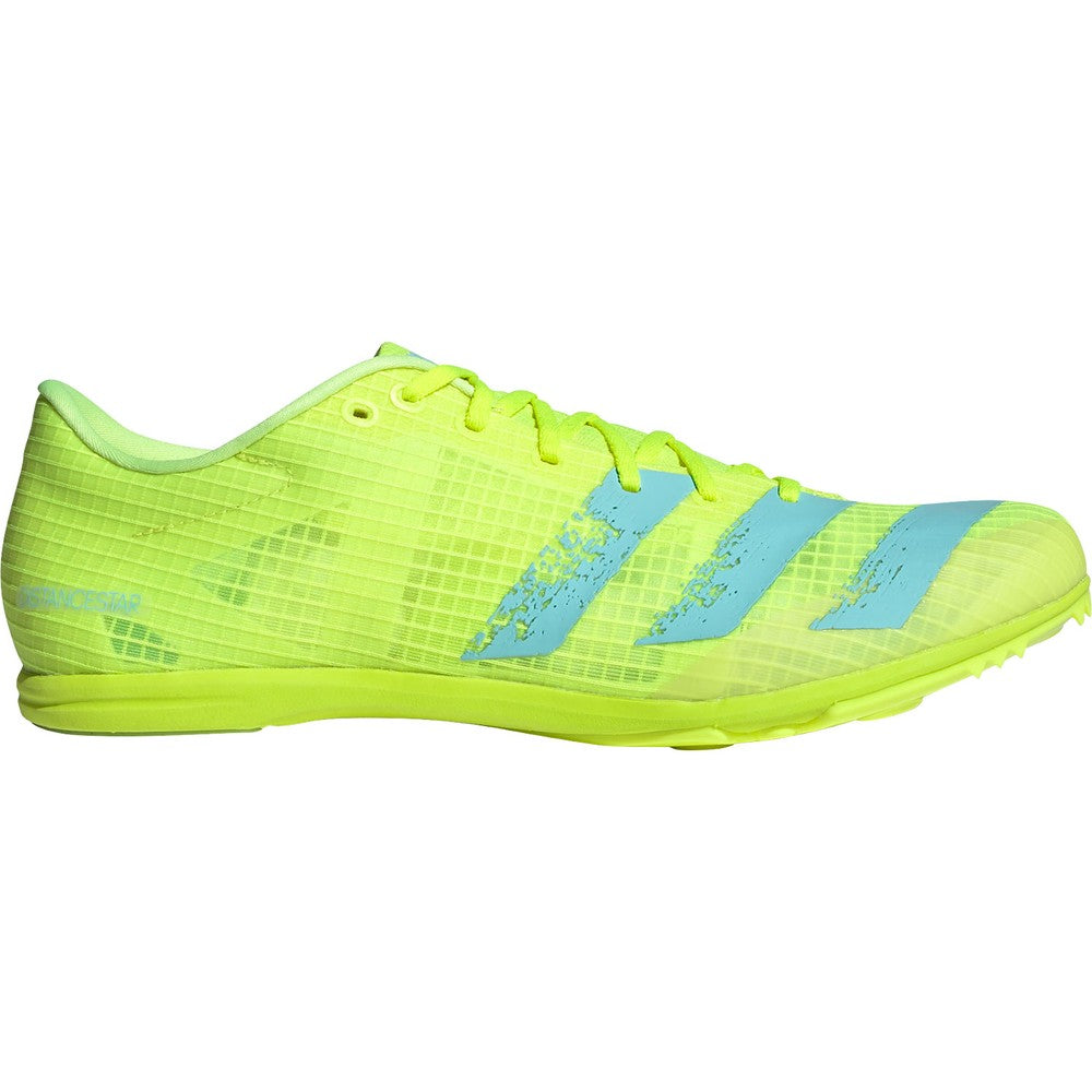adidas Distancestar Running Spikes Solar Yellow / Clear Aqua - achilles heel