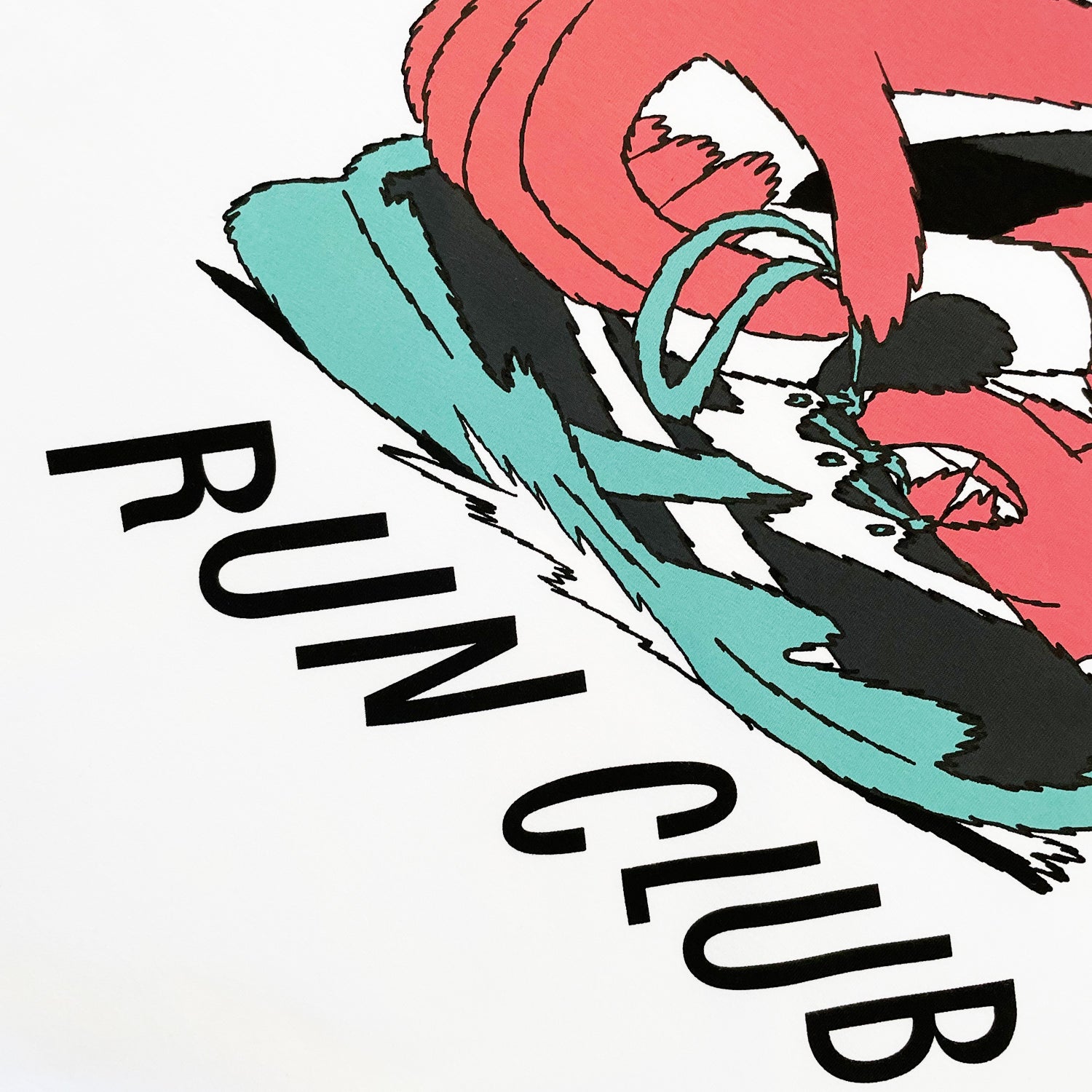 Achilles Heel x Jack Fletcher Run Club Graphic Casual Tee White - Achilles Heel