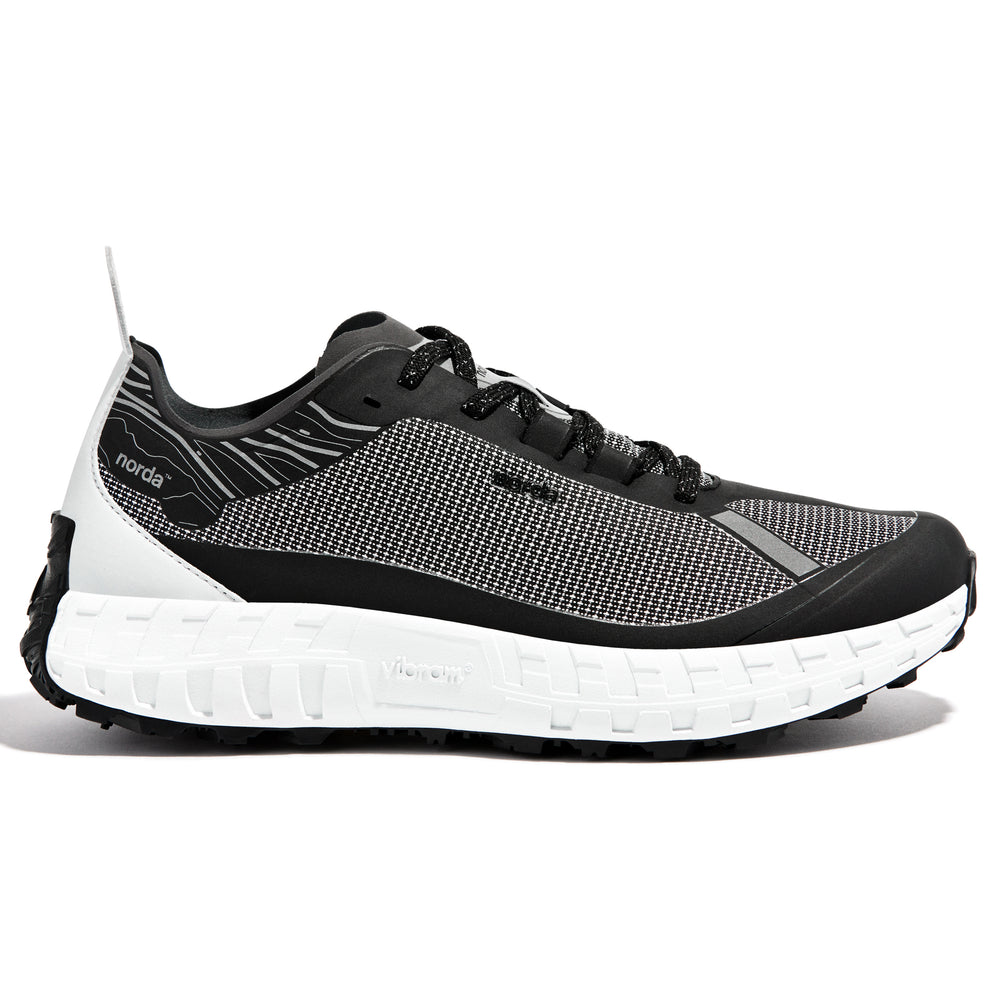 norda Men's 001 Trail Running Shoes Black / White - achilles heel