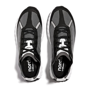 norda Women's 001 Trail Running Shoes Black / White - achilles heel