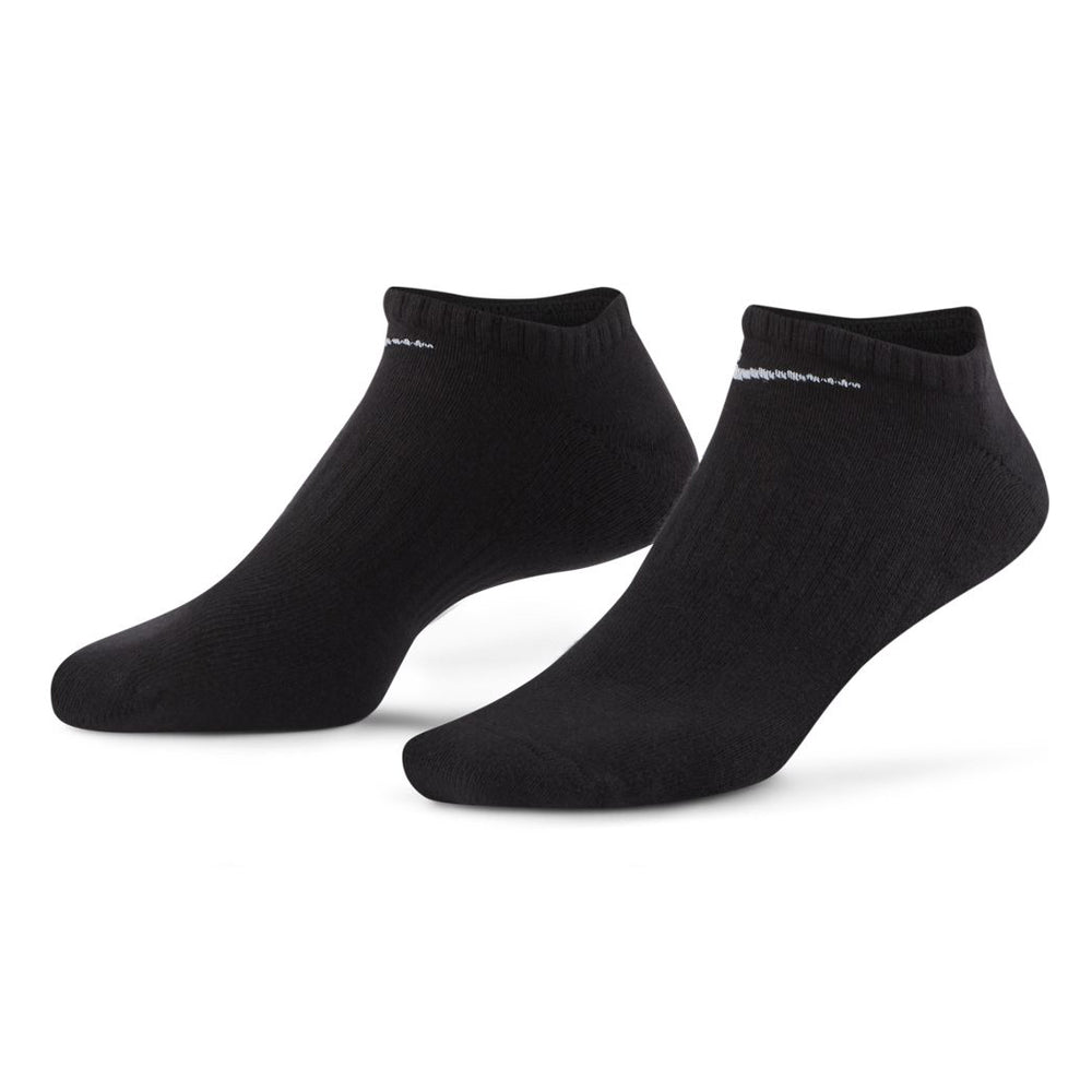 Nike Everyday Cushioned No-Show Socks 3 Pack Black / White - achilles heel