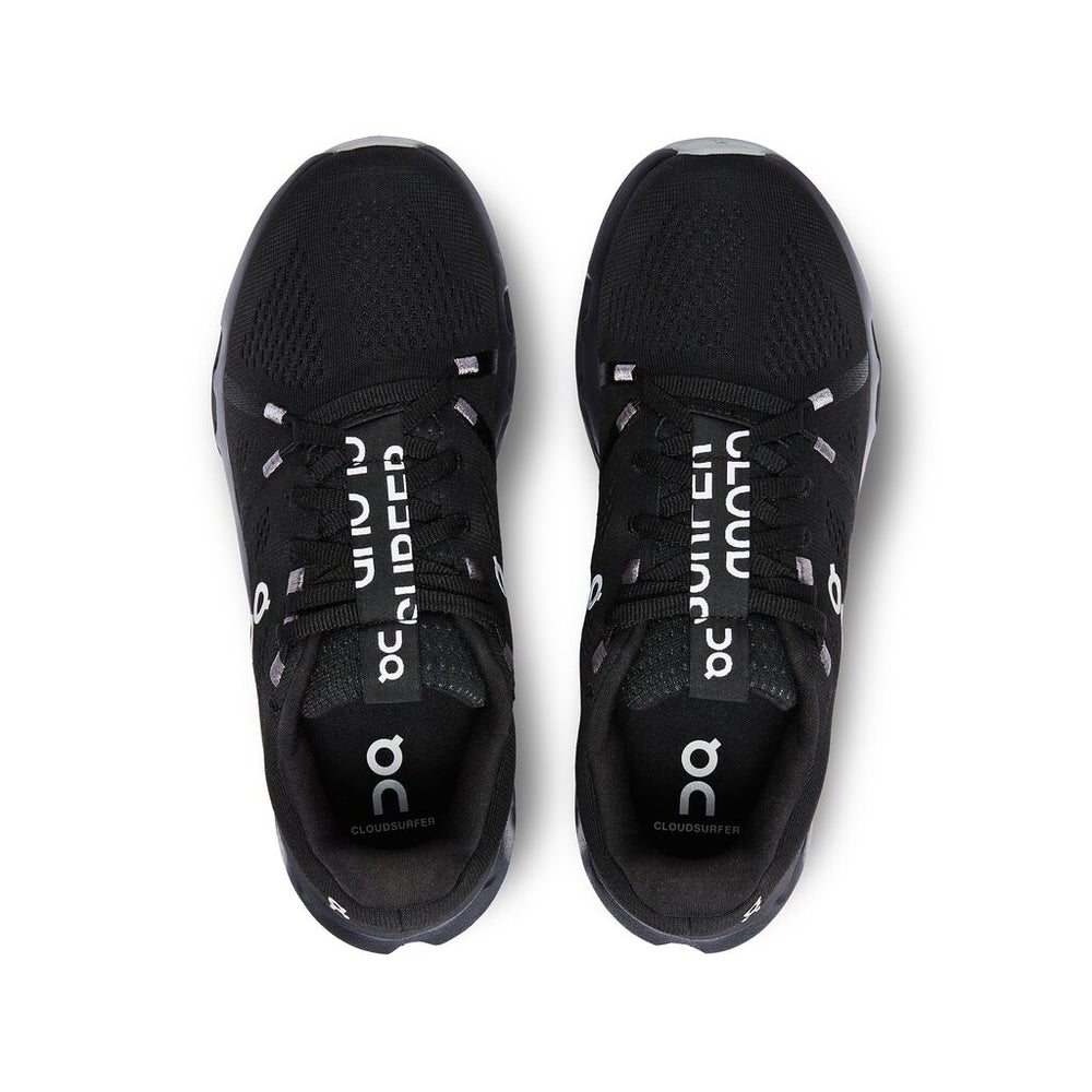 On Men's Cloudsurfer Running Shoes All Black - achilles heel
