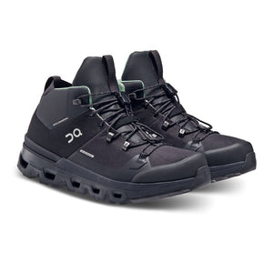 On Women's Cloudtrax Waterproof Walking Boots Black - achilles heel