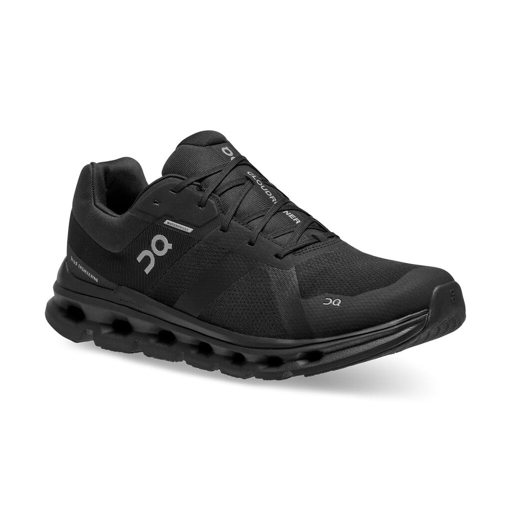 On Women's Cloudrunner Waterproof Running Shoes Black - achilles heel