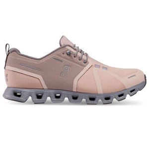 On Women's Cloud 5 Waterproof Running Shoes Rose / Fossil - achilles heel