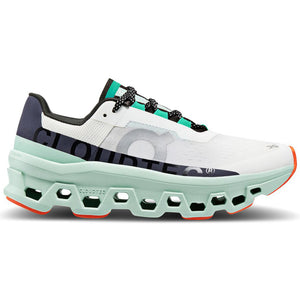 On Women's Cloudmonster Running Shoes Undyed-White / Creek - achilles heel