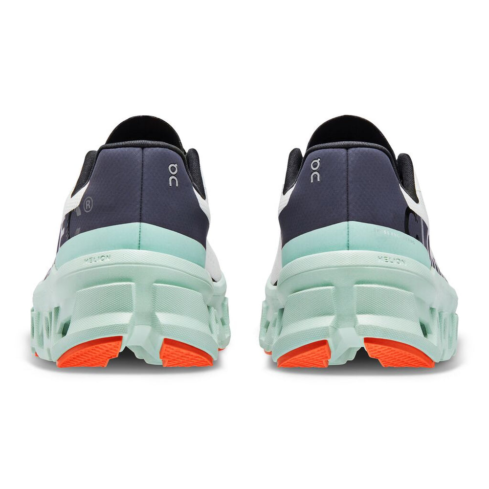 On Women's Cloudmonster Running Shoes Undyed-White / Creek - achilles heel