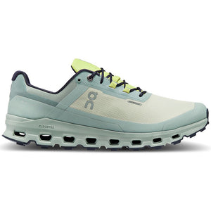 On Men's Cloudvista Waterproof Trail Running Shoes Chalk / Moss - achilles heel