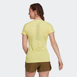 adidas Women's  Terrex Parley Agravic Trail Running All Round Tee Pulse Yellow - achilles heel