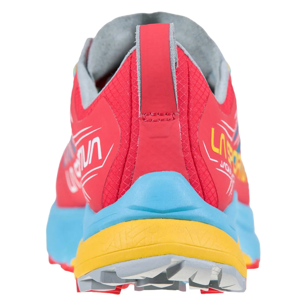 La Sportiva Women's Jackal Trail Running Shoes Hibiscus / Malibu Blue - achilles heel