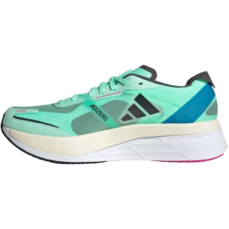 adidas Men's Adizero Boston 11 Running Shoes Pulse Mint / Cloud White / Crystal White - achilles heel