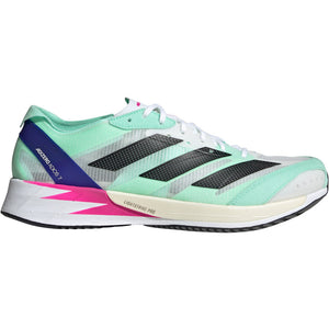 adidas Men's Adizero Adios 7 Running Shoes Cloud White / Core Black / Pulse Mint - achilles heel